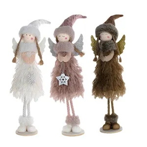 Best Selling 2023 Newly Stylish Tabletop Christmas White Pink Brown Angel Christmas Tree Decoration Christmas Items