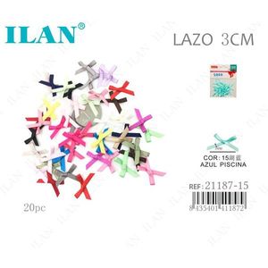 Fiocchi per Capelli Ilan Lazo 3Cm, 20 Pezzi, Blu Piscina, Accessori per Acconciature - Product Image 1