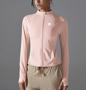 Chaqueta Deportiva Lulu Style 26101 para Mujer, con Cierre Completo, Secado Rápido, Corte Ajustado, Orificios para Pulgares, para Gimnasio, Running, Yoga, Manga Larga - Product Image 1
