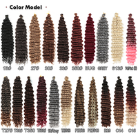 Extensions de cheveux synthétiques naturels Freetress Deep Twist pour tresses au crochet, 22-28 pouces, effet ombré