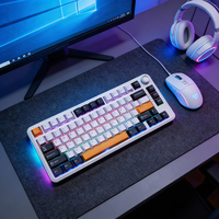 Hot Swappable 82 Keys Gaming Keyboard with Side RGB PBT Keycaps Pink Switch Mechanical Keyboard for Laptop PC Gamer Keyboard