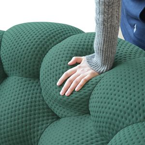 Sofá Curvo de 3 Plazas, Sofá Tapizado Cómodo, Tela de Malla con Forma de Panal 3D Moderno para Sala de Estar, Apartamento SE-103-3 3 Plazas - Product Image 4