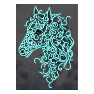 Diy Diamond <strong>Painting</strong> Kit Custom Rainbow <strong>Horse</strong> Luminous <strong>Painting</strong> by Numbers Home Decor Ideal Gift Mosaic Embroidery - Product Image 1