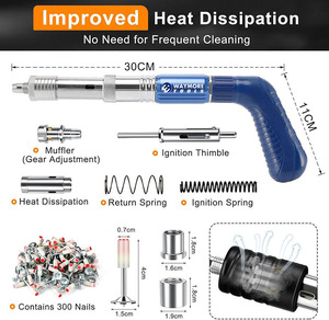 ชุดเครื่องยิงตะปูคอนกรีตสำหรับโรงงาน พร้อมตะปู 200 ชิ้น ปรับความเร็วได้ 5 ระดับ พร้อมเครื่องยิงลมในตัว - Product Image 6