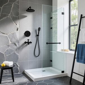 Juego de Cubiertas para Manijas de Ducha en Negro Mate, Sin Válvula, Compatible con Delta Classic Serie 13 14 R10000 T13020 - Product Image 2