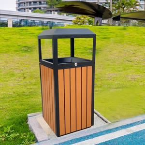 Steel <strong>Wooden</strong> Outdoor <strong>Trash</strong> Bin for School Outdoor - Product Image 4