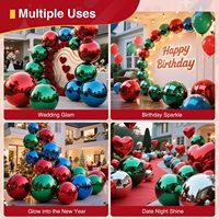 Ballon gonflable géant en PVC, sphère brillante de Noël, décoration de fête et de mariage, résistant à l'eau, durable, multicolore, facile à installer