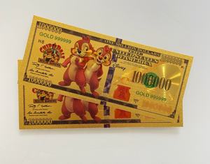 Billetes Conmemorativos de Animación Clásica Americana de <span class=keywords><strong>Kiki</strong></span> y Titi, Colección de Billetes de Papel de Aluminio Dorado - Product Image 3