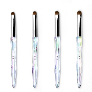 Factory Customized Wholesale Short Haired <b>Round</b> Head Nail French Pen Acrylic Holder Edge Cleaning Pen Professional Nail Supplier - Product Image 2