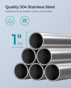 Étagère de <span class=keywords><strong>douche</strong></span> d'angle <span class=keywords><strong>télescopique</strong></span> SONGMICS 95-300 cm en acier inoxydable avec 4 niveaux pour salle de bain - Product Image 3