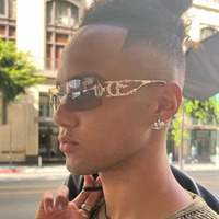 Lunettes de soleil sans monture de créateur pour femmes et hommes, lunettes de soleil de luxe en corne de buffle