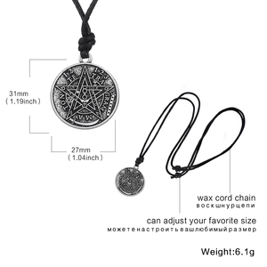 Colliers pendentifs Vintage en tetragramme, 3 pièces, en acier inoxydable, cadeau magique, <span class=keywords><strong>pentagramme</strong></span> béni <span class=keywords><strong>de</strong></span> solex amulette - Product Image 5