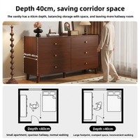 Commode de chambre à coucher multifonctionnelle à plusieurs niveaux en bois massif de style américain, armoire de rangement grande capacité, meubles de salon