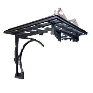 Pergola carrée en alliage d'aluminium de style chinois, revêtement noir en poudre, résistante aux intempéries, pour villa, jardin extérieur - Product Image 1