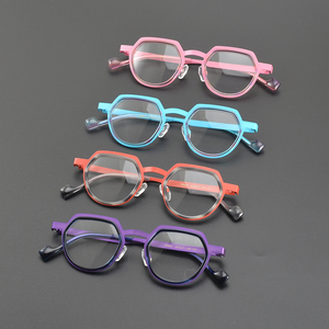 ¡Novedad de 2025! Montura de gafas de ordenador poligonales para mujer, gafas de moda coloridas en azul, púrpura, rosa, naranja, gafas de especificación de buena calidad - Product Image 2