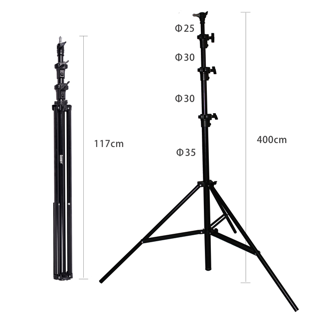 Factory Manufacturer's 400CM Lighting Tripod Stand Air Cushion Light Stand Studio Photo Video Flash Lighting Camera Folding