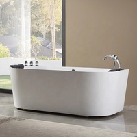 Ovale Intérieur SPA Massage Coin Moderne Baignoire À Remous Hydromassage Jet D'eau Acrylique Trempage Baignoire Autoportante