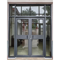 Puerta de Entrada de Aluminio para Tienda, Eficiente Energéticamente, Doble Acristalamiento, Aislada, con Certificación CE