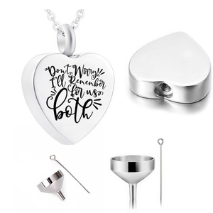Gioielli a forma di cuore Vintage in acciaio inossidabile urna in alluminio per ceneri commemorano la <span class=keywords><strong>morte</strong></span> dei propri cari animali domestici - Product Image 1