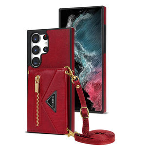 Etui de téléphone multifonctionnel en cuir de luxe à bandoulière avec portefeuille pour <span class=keywords><strong>samsung</strong></span> galaxy S23 <span class=keywords><strong>Ultra</strong></span> <span class=keywords><strong>S22</strong></span> S21 Card Sots Necklace Cases - Product Image 6