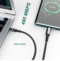 Kabel Pengisian Cepat USB-C PD 100W 5A dengan Layar LED, Jalinan Nilon untuk Android & Komputer, Penggunaan di Mobil, Aksesoris Ponsel