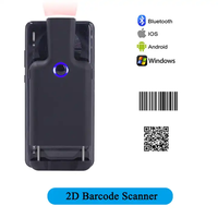Lecteur de codes QR logistique portable le plus vendu, scanner de codes-barres 2D sans fil à clipser sur le dos du téléphone portable