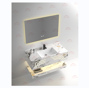 Salle de bain fournie en usine de luxe lumières LED lavabo Apportez un miroir rock board ardoise bassin - Product Image 1