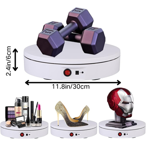 360电动旋转展示架，遥控 (黑色/11.8英寸/265磅负载/可充电) - Product Image 2