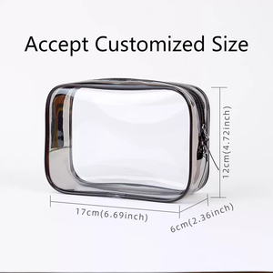 Borsa da Viaggio per Organizzare Articoli da Toeletta, Pochette Impermeabile per <span class=keywords><strong>Trucchi</strong></span>, Borsa da Toilette Femminile Portatile <span class=keywords><strong>Trasparente</strong></span> con Cerniera in PVC - Product Image 5