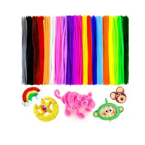 Tallos de chenilla coloridos limpiadores de tuberías artesanales palos borrosos suministros de artesanía para niños arte DIY