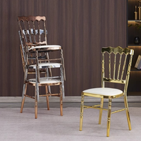 Chaise de banquet élégante et robuste en métal, empilable, imperméable, à dossier solide, idéale pour la restauration, les mariages et les hôtels – Prix abordable