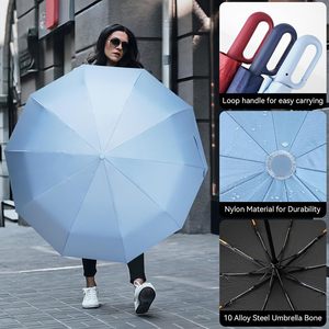 Sombrilla Automática de Protección Solar al por Mayor, 8 Varillas, Doble Uso para Sol y Lluvia, Sombrilla Plegable de 3 Secciones para Negocios con Logotipo Personalizado - Product Image 2