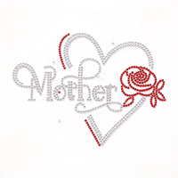 Blessed Mama Patch thermocollant en strass à dos plat, motif cœur, éco-responsable, pour T-shirt femme, thème Fête des Mères