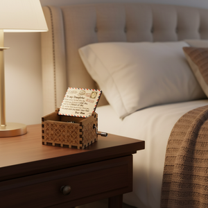 YIYU Caja de Música de Madera Grabada a Mano, Estilo Americano, You Are My Sunshine, Regalo para Esposo, Esposa, Día de la Mujer - Product Image 5