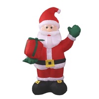 Père Noël gonflable de 135 cm de haut avec lumières LED intégrées, en polyester imperméable, idéal pour les événements extérieurs en jardin