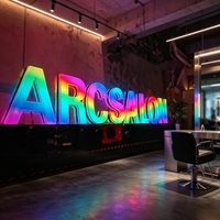 Lettres lumineuses RGB, signalétique en métal pour affichage intérieur et extérieur