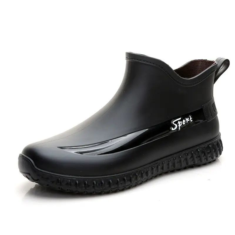 สั้นผู้ชายรองเท้าฝนตกปลารองเท้าน้ํา 2024 ใหม่ผู้ชายขนแกะซับยางรองเท้าฝนรองเท้า