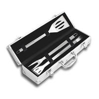 Ensemble d'outils de gril de barbecue 6 pièces en acier inoxydable Portable boîtier en aluminium boîte emballée avec fourchettes brochettes bâtons pour le Camping