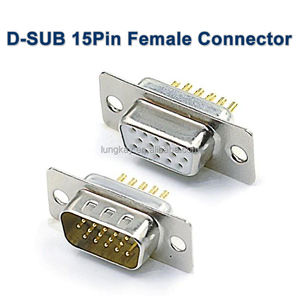 Conector Hembra D-SUB de 15 Pines LUNG KAY, Tipo Soldadura de Alta Densidad de 3 Filas, Conector D-sub de 15 Pines Db9 de Alta Calidad para Cable - Product Image 2