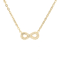Collier de luxe en acier inoxydable plaqué or 18 carats avec pendentif infini en zircon cubique pour femme Accessoires pour femme