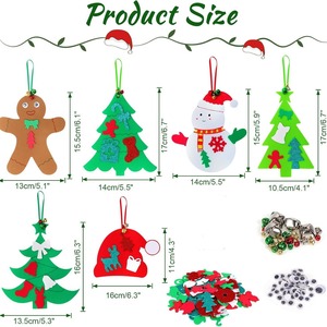 Kit de décoration <span class=keywords><strong>en</strong></span> feutre DIY, ornements suspendus de dessins animés, étiquettes de Noël pour fêtes d'enfants, pendentifs créatifs faits à la main pour les fêtes - Product Image 2