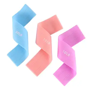 Faixa elástica de exercícios para ioga, faixa de ioga em látex de várias cores com logotipo impresso, faixa elástica de resistência ao estiramento