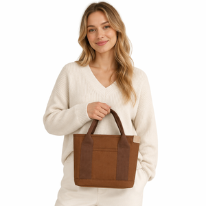 Sac fourre-tout minimaliste en toile avec séparateur intérieur, sac à bandoulière structuré et robuste, poche avant, plusieurs couleurs - Product Image 1