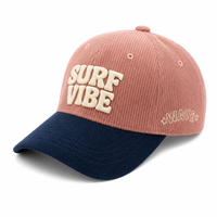 Casquette en velours côtelé bicolore avec logo personnalisé, lettrage en relief, rose marine, tendance, en coton, style américain, douce, nouvelle, coupe classique, épaisse