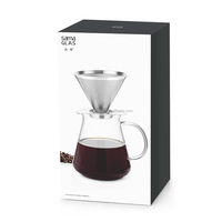Nouvelle cafetière manuelle en verre borosilicate transparent réutilisable, pour le café filtre à la maison ou en voyage, faite à la main et soufflée à la bouche, 600 ml