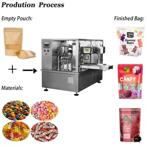 Gummy kẹo có trọng lượng máy, 10/14 đầu multihead định lượng đường cứng đếm và máy đóng gói