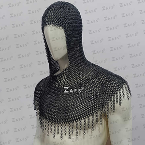 Coif de cota de malla medieval personalizada, capucha de acero inoxidable, armadura de traje histórica hecha a mano para ferias de recreación SCA, venta al por mayor - Product Image 2