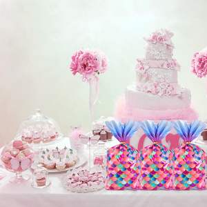 Bolsas <span class=keywords><strong>de</strong></span> plástico <span class=keywords><strong>de</strong></span> celofán <span class=keywords><strong>de</strong></span> sirena <span class=keywords><strong>de</strong></span> diseño único para niña, cumpleaños, fiesta temática del mar, dulces, galletas, aperitivos - Product Image 4