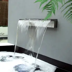 Alta qualidade em aço inoxidável 304 parede cachoeira cortina de água piscina spa recurso água