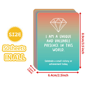 Nuevas 50 Tarjetas con Frases Inspiradoras de Arcoíris, Tarjetas de Energía Positiva y Auto-Motivación, Tarjetas Pequeñas para la Regulación de Emociones - Product Image 5
